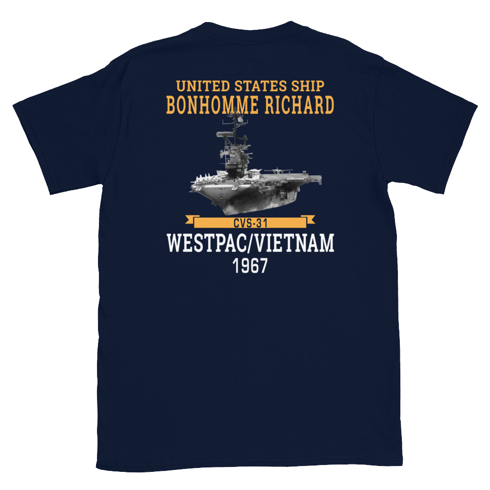 USS Bonhomme Richard (CVS-31) 1967 WESTPAC/VIETNAM Short-Sleeve Unisex T-Shirt
