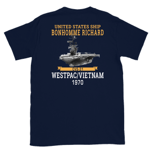 USS Bonhomme Richard (CVS-31) 1970 WESTPAC/VIETNAM Short-Sleeve Unisex T-Shirt