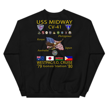 Load image into Gallery viewer, USS Midway (CV-41) 1979-80 Cruise Sweatshirt with Persian Gulf Yacht Club