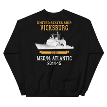Load image into Gallery viewer, USS Vicksburg (CG-69) 2014-15 MED/N. ATLANTIC Unisex Sweatshirt