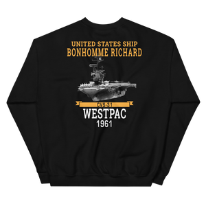 USS Bonhomme Richard (CVS-31) 1961 WESTPAC Unisex Sweatshirt