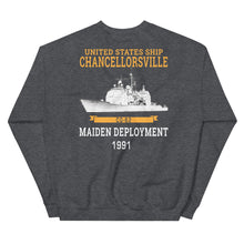 Load image into Gallery viewer, USS Chancellorsville (CG-62) 1991 Maiden Deployment Sweatshirt