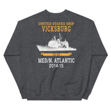 Load image into Gallery viewer, USS Vicksburg (CG-69) 2014-15 MED/N. ATLANTIC Unisex Sweatshirt