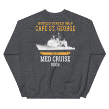 Load image into Gallery viewer, USS Cape St. George (CG-71) 2008 MED Unisex Sweatshirt
