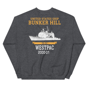 USS Bunker Hill (CG-52) 2000-01 WESTPAC Unisex Sweatshirt