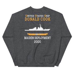 USS Donald Cook (DDG-75) 2000 MAIDEN DEPLOYMENT Unisex Sweatshirt