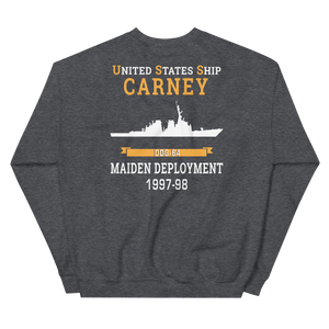 USS Carney (DDG-64) 1997-98 MAIDEN DEPLOYMENT Unisex Sweatshirt