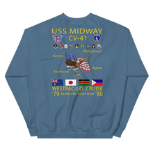 Load image into Gallery viewer, USS Midway (CV-41) 1979-80 Cruise Sweatshirt with Persian Gulf Yacht Club