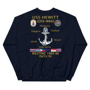 USS Hewitt (DD-966) 1989-90 Cruise Sweatshirt
