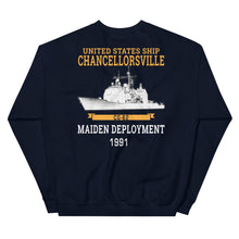 Load image into Gallery viewer, USS Chancellorsville (CG-62) 1991 Maiden Deployment Sweatshirt