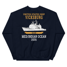 Load image into Gallery viewer, USS Vicksburg (CG-69) 2006 MED/IO Unisex Sweatshirt