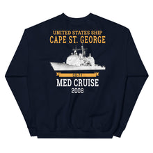 Load image into Gallery viewer, USS Cape St. George (CG-71) 2008 MED Unisex Sweatshirt