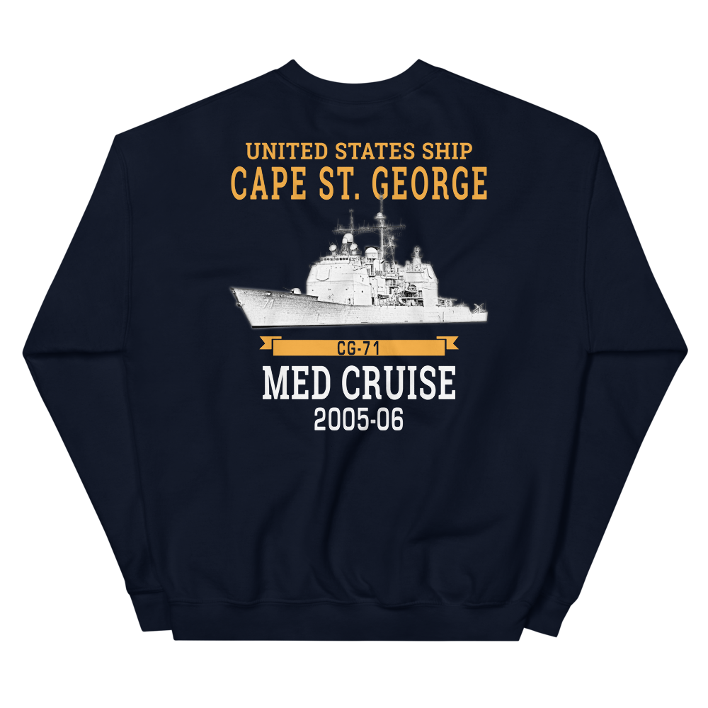 USS Cape St. George (CG-71) 2005-06 MED Unisex Sweatshirt