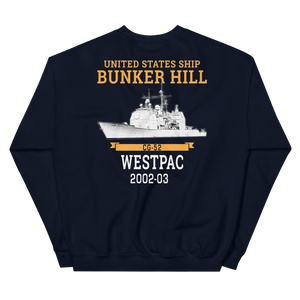 USS Bunker Hill (CG-52) 2002-03 WESTPAC Unisex Sweatshirt
