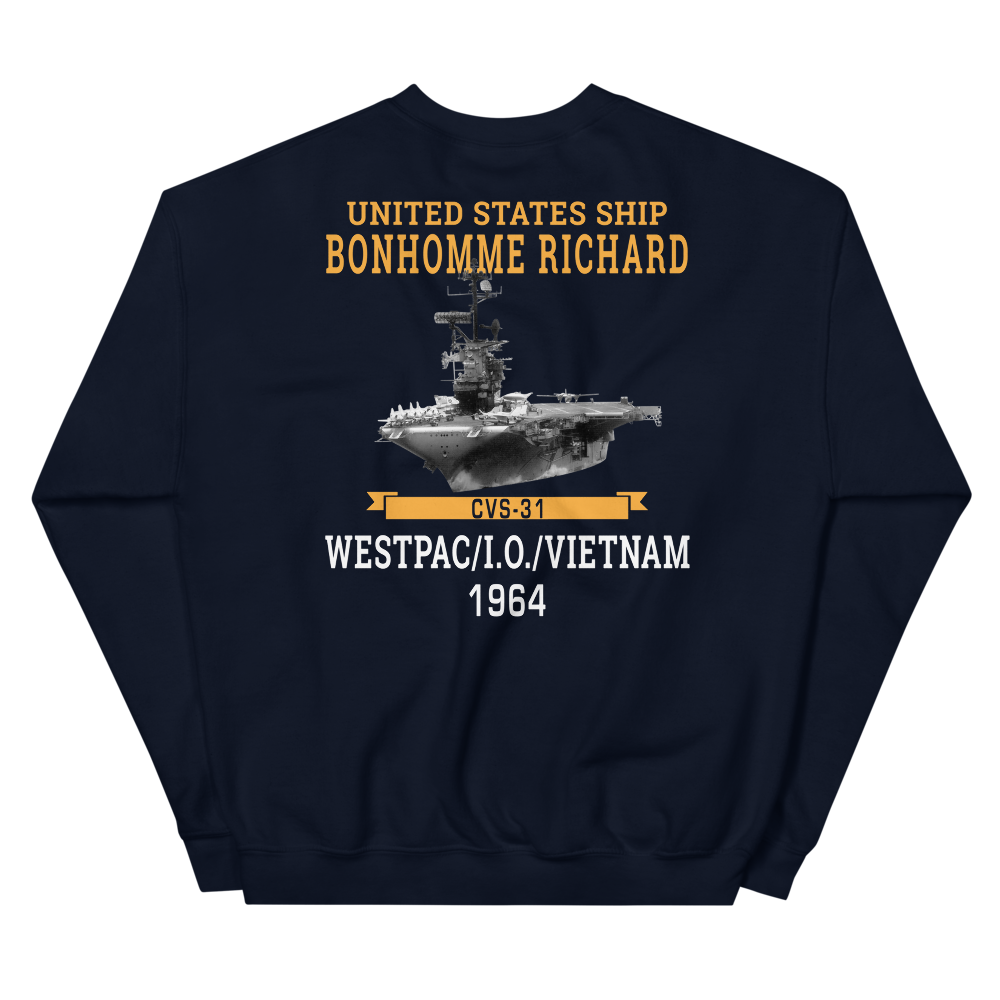 USS Bonhomme Richard (CVS-31) 1964 WESTPAC/VIETNAM Unisex Sweatshirt