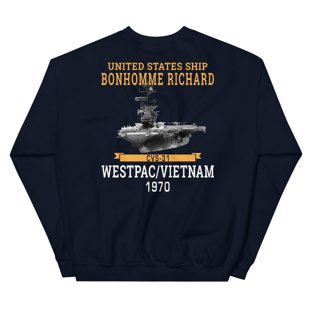 USS Bonhomme Richard (CVS-31) 1970 WESTPAC/VIETNAM Unisex Sweatshirt