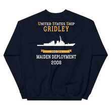 Load image into Gallery viewer, USS Gridley (DDG-101) 2008 MAIDEN DEPLOYMENT Unisex Sweatshirt