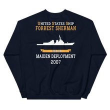 Load image into Gallery viewer, USS Forrest Sherman (DDG-98) 2007 MAIDEN DEPLOYMENT Unisex Sweatshirt