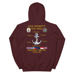 USS Hewitt (DD-966) 1989-90 Cruise Hoodie