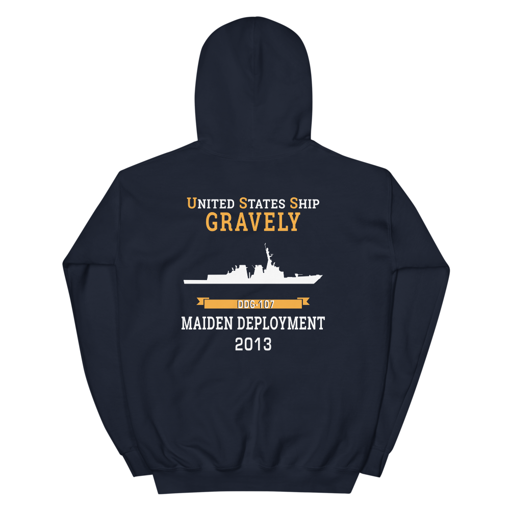 USS Gravely (DDG-107) 2013 MAIDEN DEPLOYMENT Unisex Hoodie