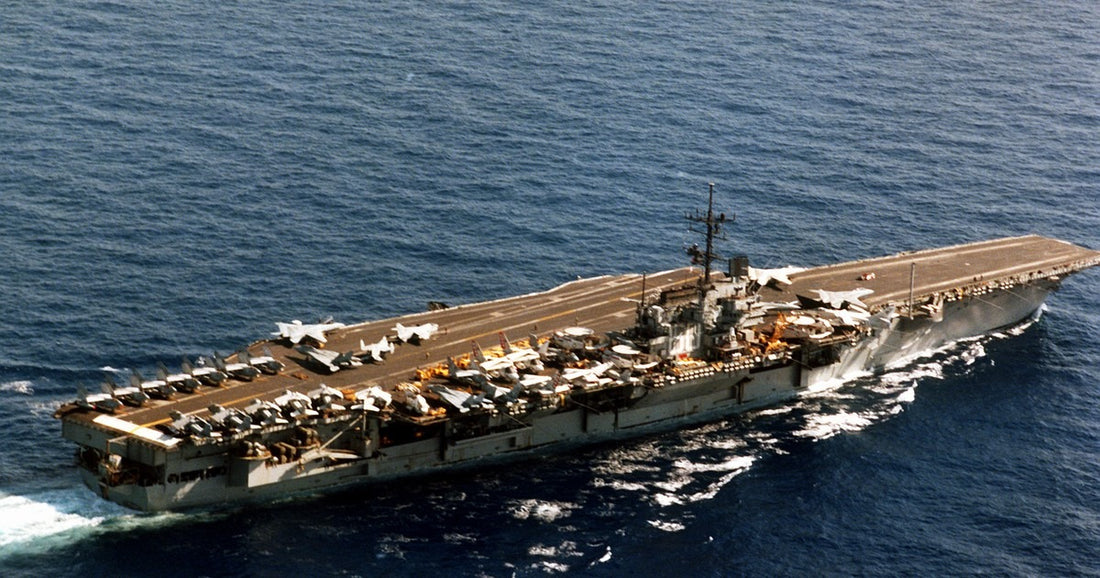USS Saratoga CV-60 underway starboard view 1985