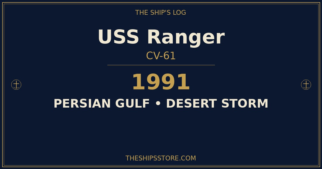 USS Ranger CV-61 underway in the Persian Gulf during Operation Desert Storm, 1991