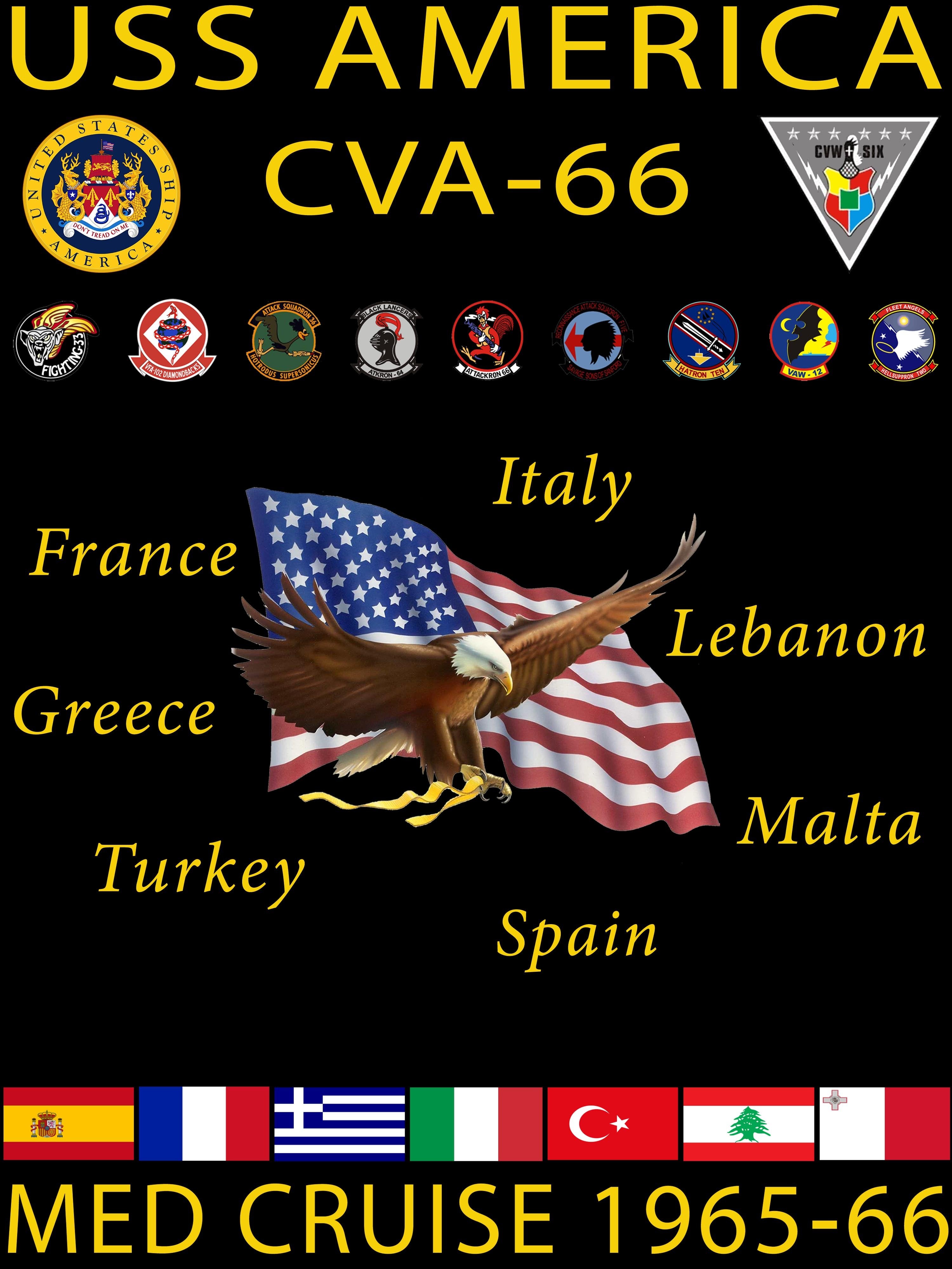 USS America CVA-66 MED CRUISE 1965-66 design