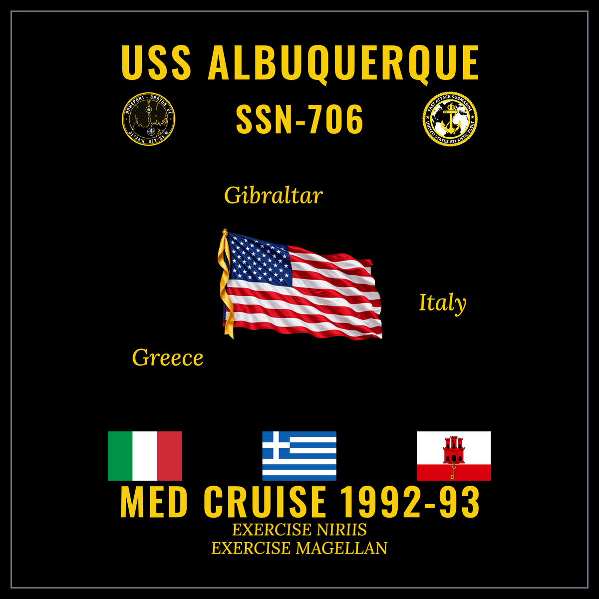 USS Albuquerque (SSN-706) 1992-93 cruise design