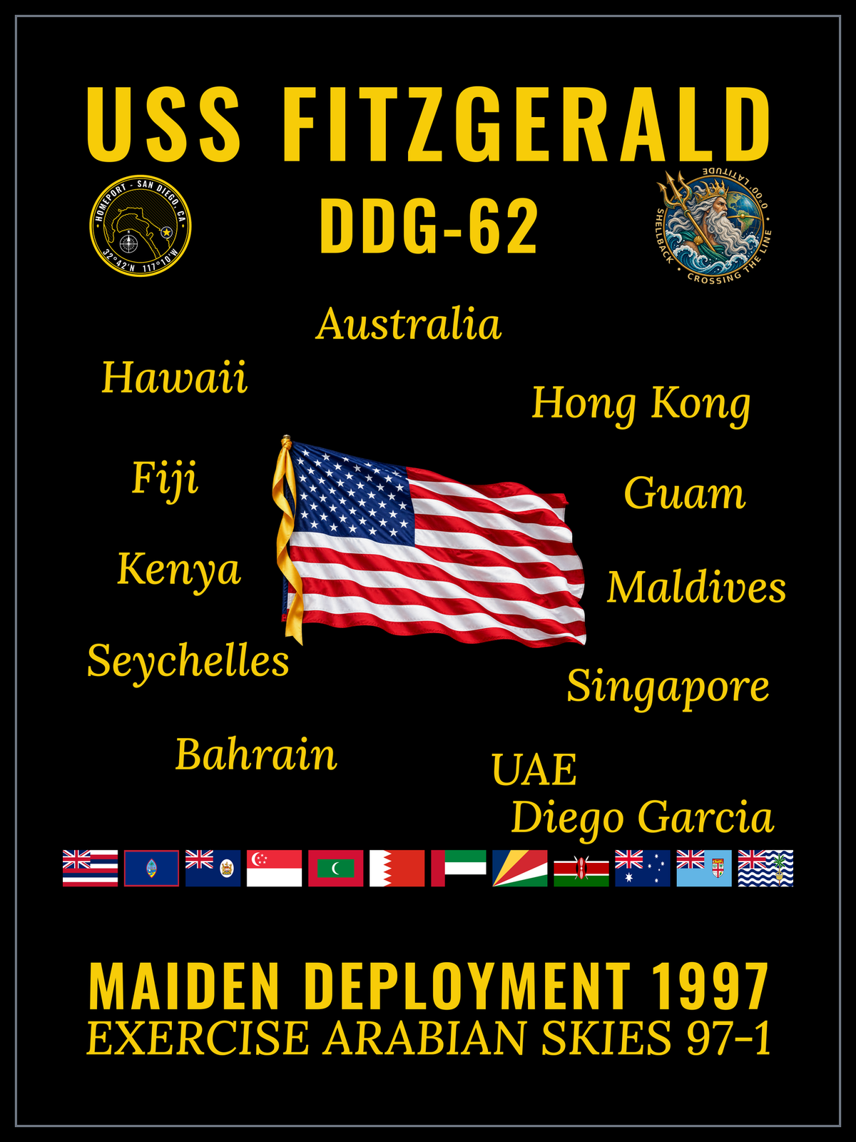 USS Fitzgerald (DDG-62) 1997 Maiden Deployment cruise design