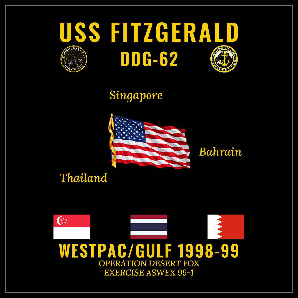 USS Fitzgerald (DDG-62) 1998-99 WestPac/Gulf cruise design