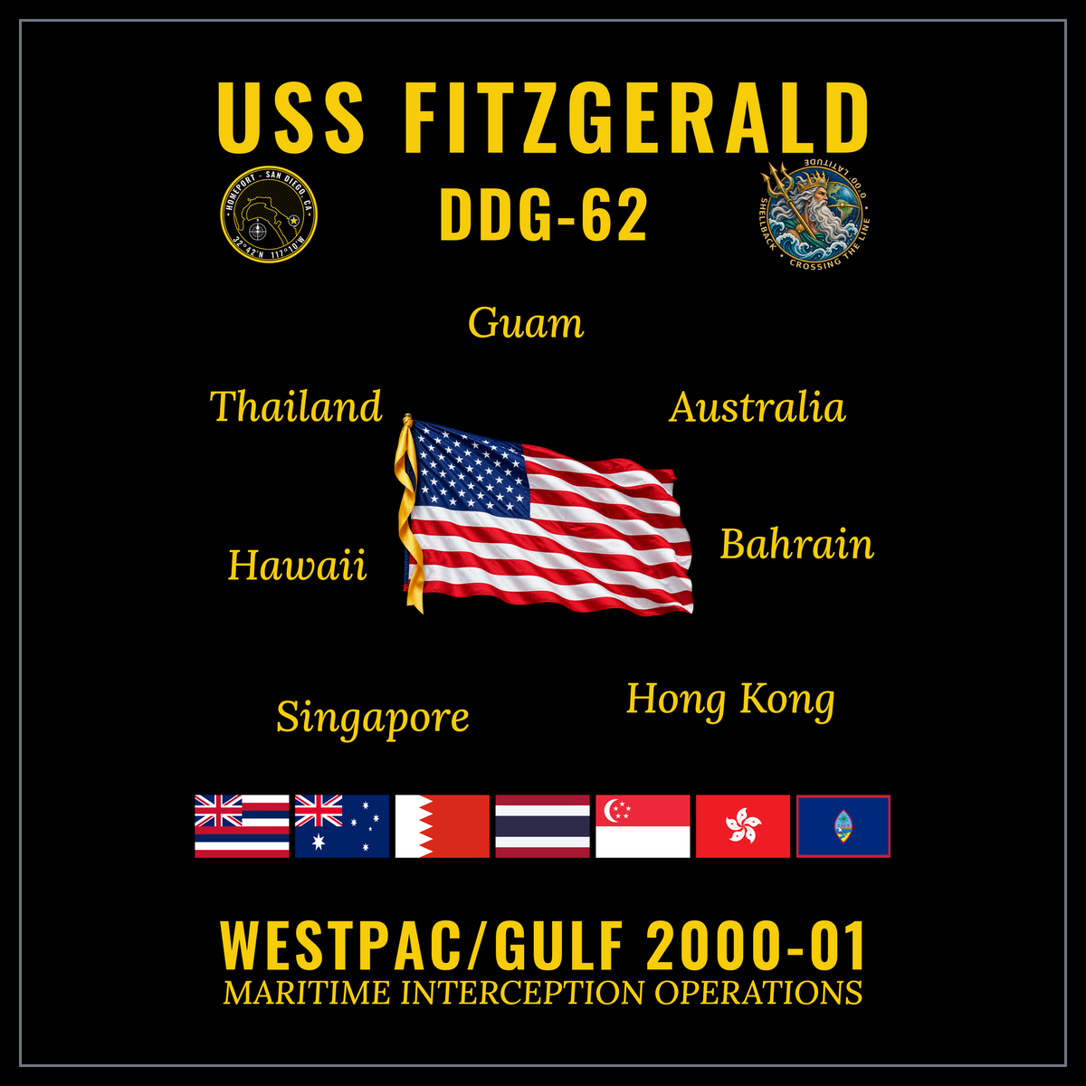 USS Fitzgerald (DDG-62) 2000-01 WestPac/Gulf cruise design