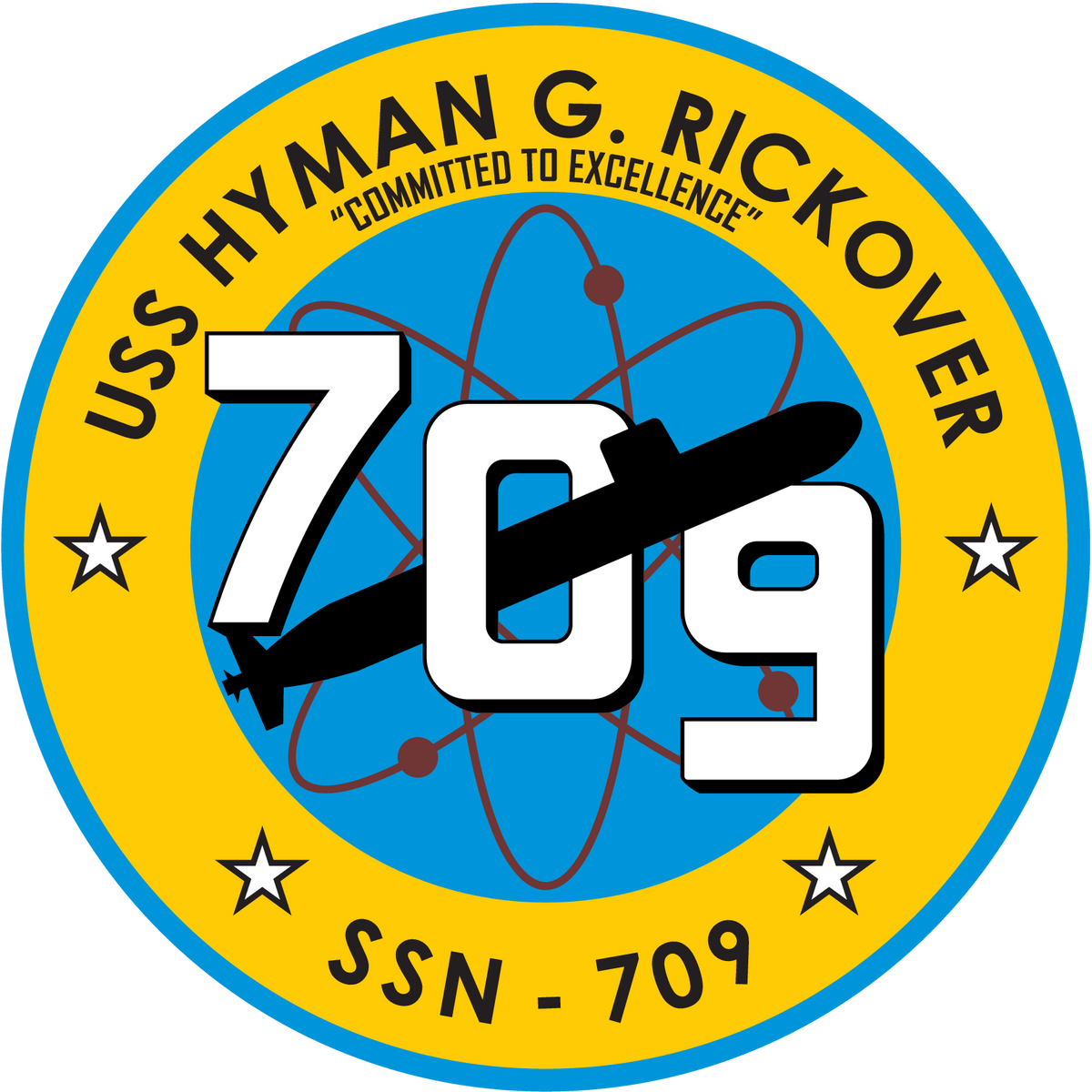 USS Hyman G. Rickover (SSN-709) ship's crest