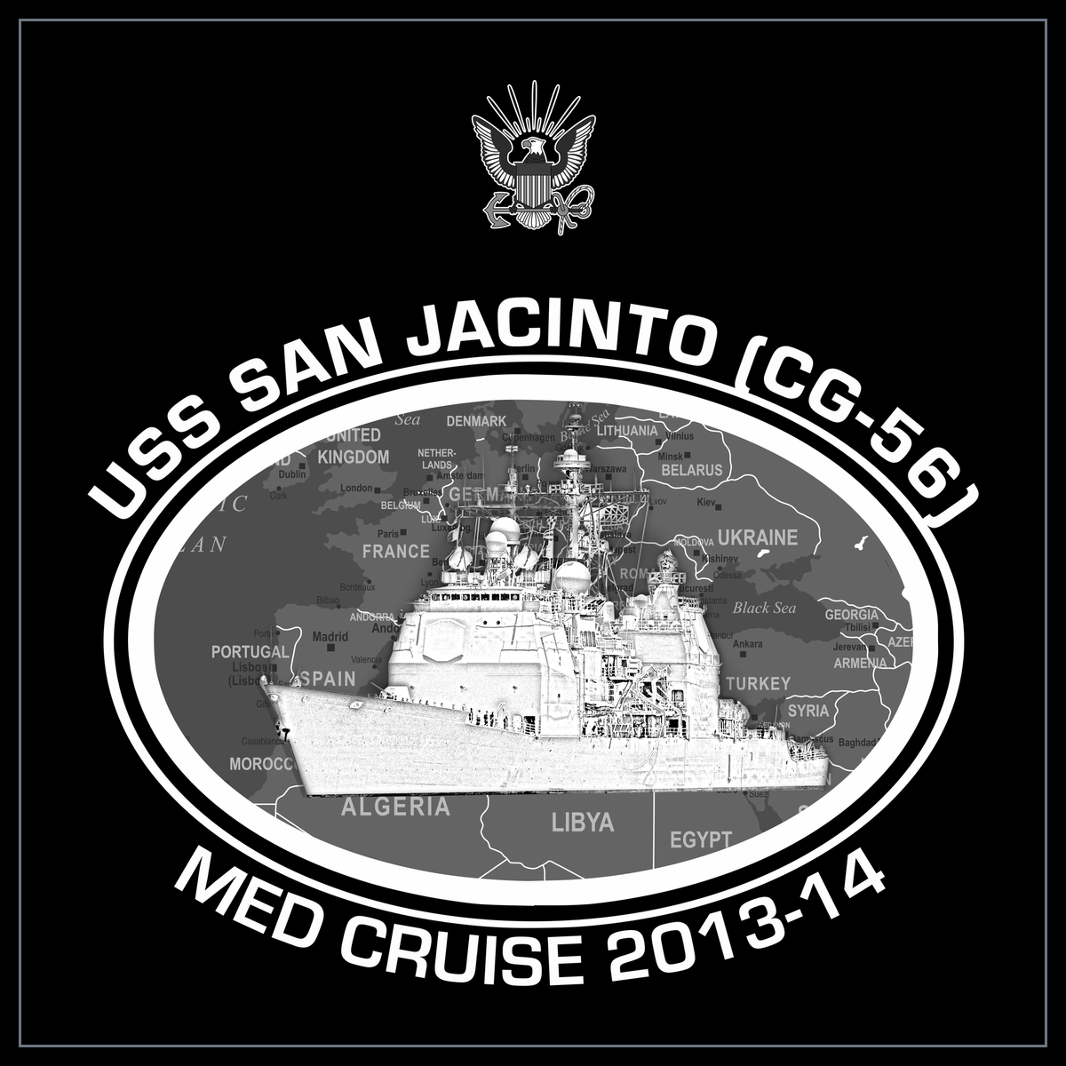 USS San Jacinto CG-56 2013-14 cruise design