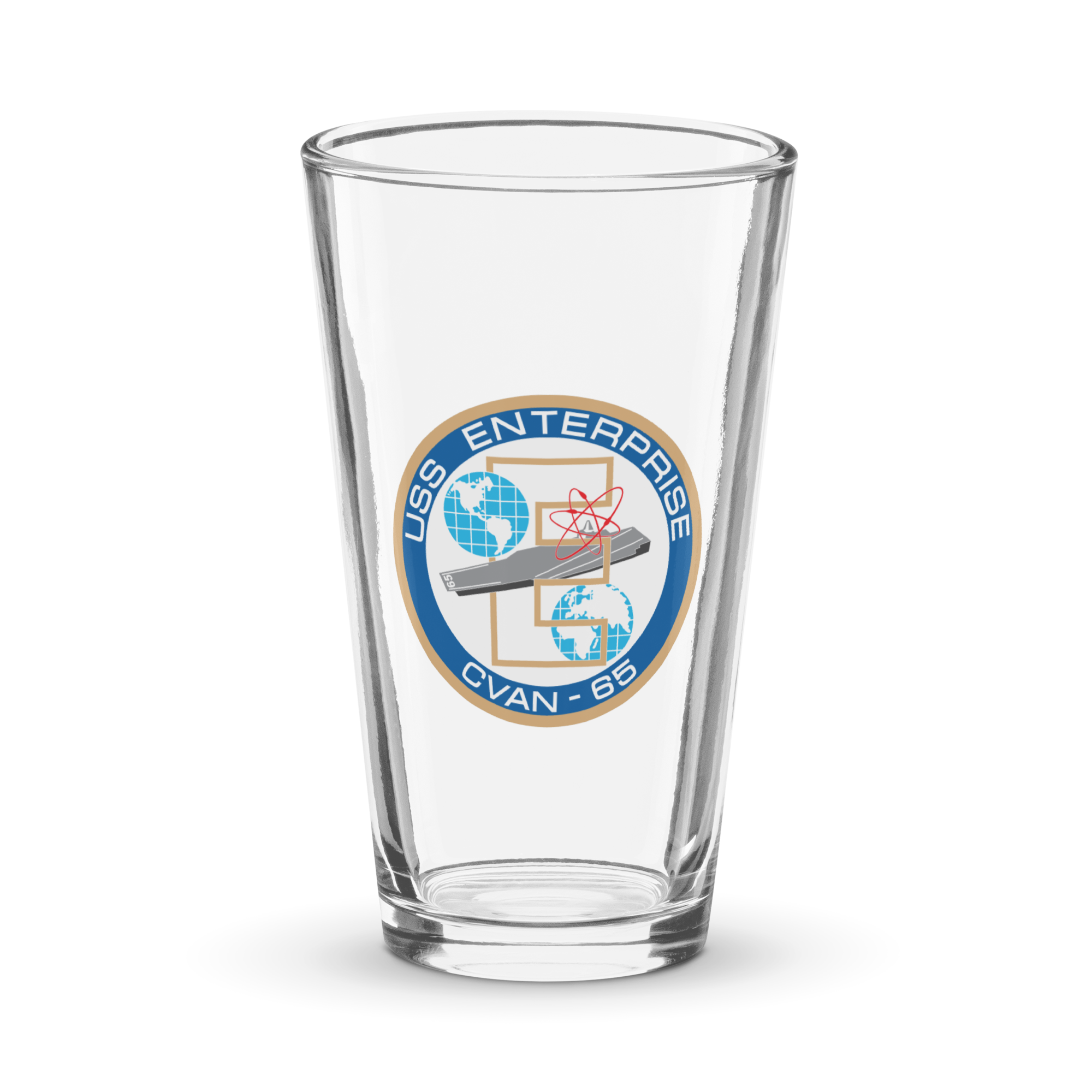 Ship's crest pint glass