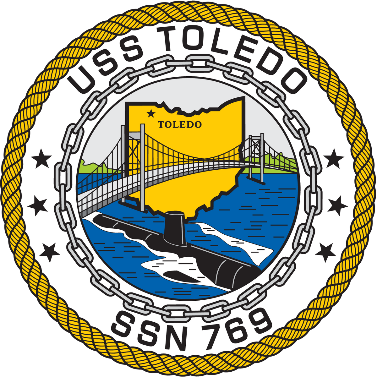 USS Toledo (SSN-769) ship's crest