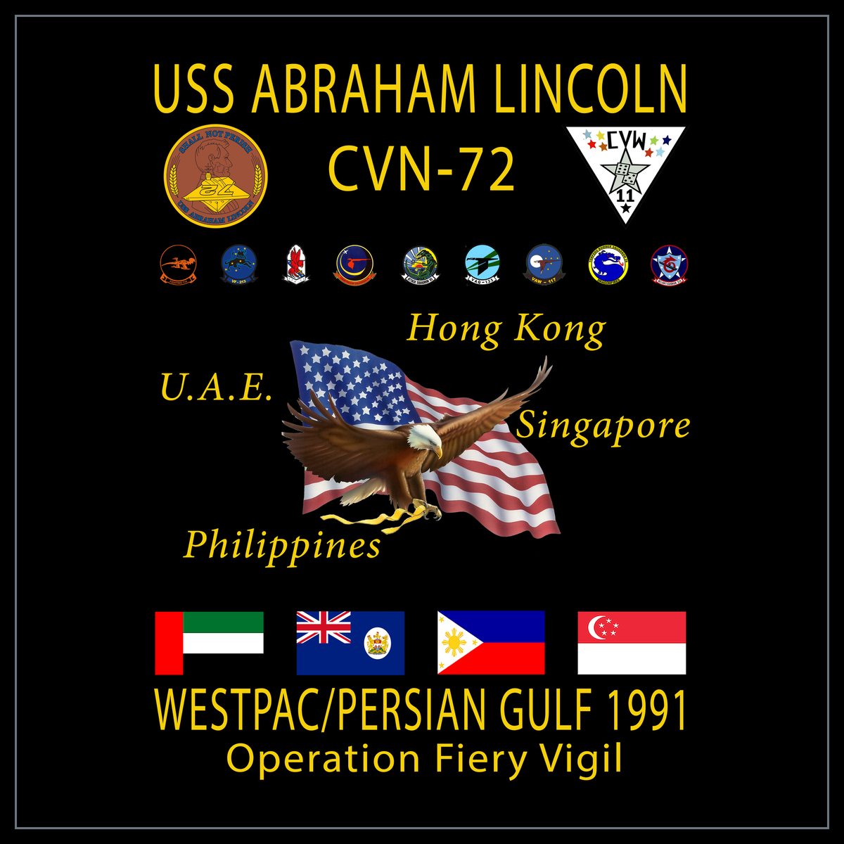 USS Abraham Lincoln CVN-72 1991 cruise design