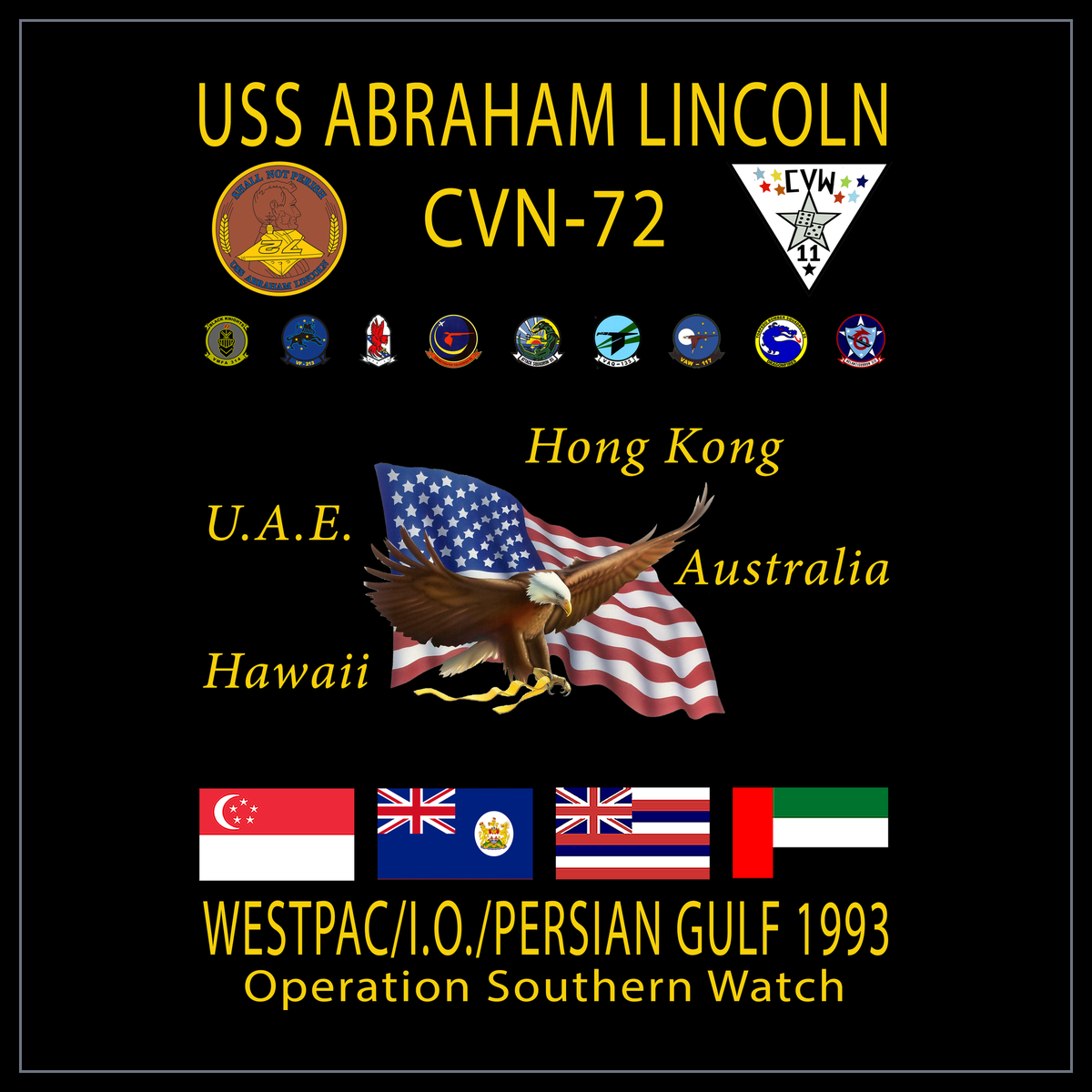 USS Abraham Lincoln CVN-72 1993 cruise design
