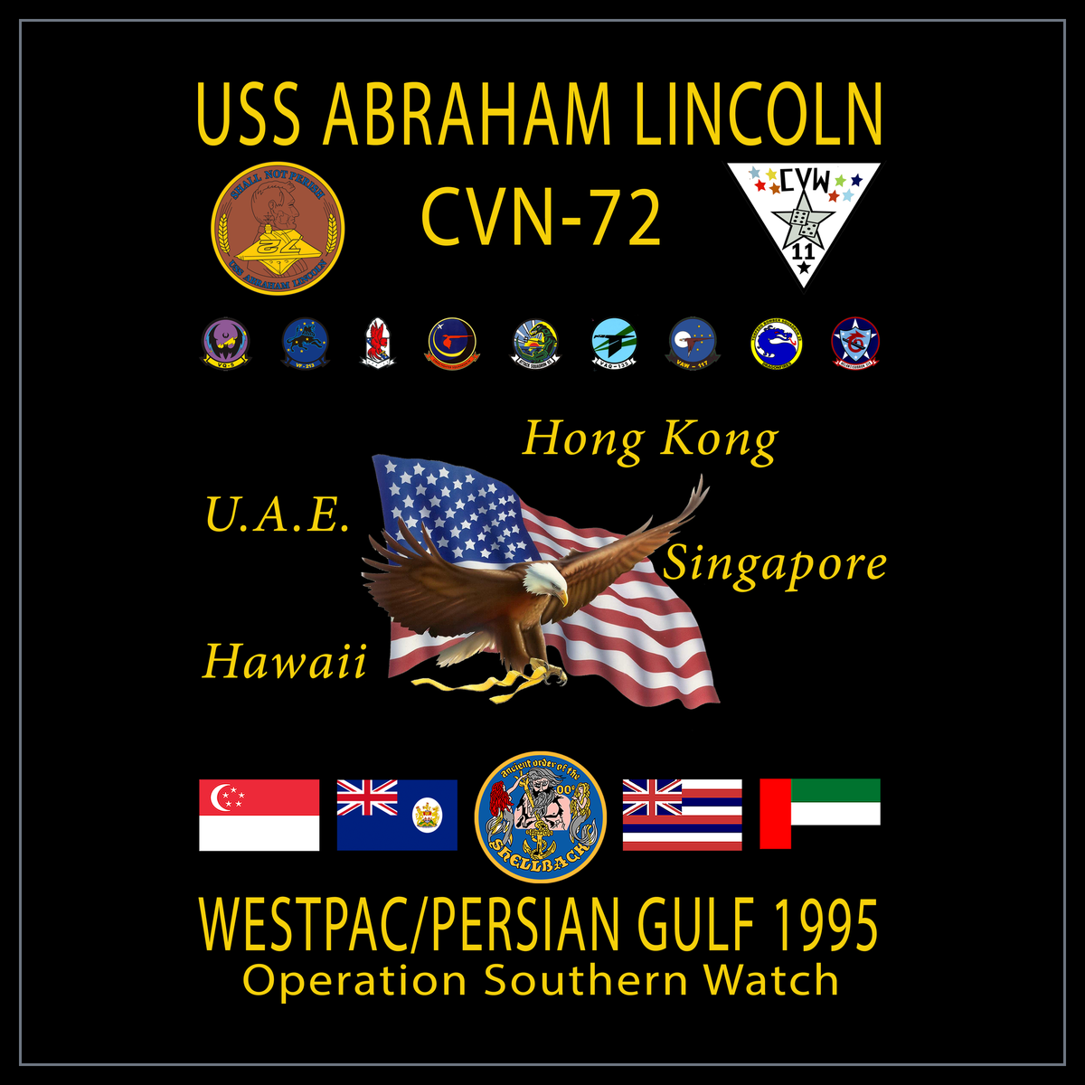 USS Abraham Lincoln CVN-72 1995 cruise design