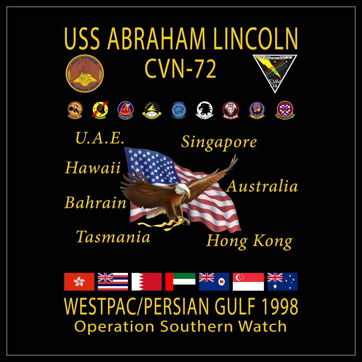 USS Abraham Lincoln CVN-72 1998 cruise design