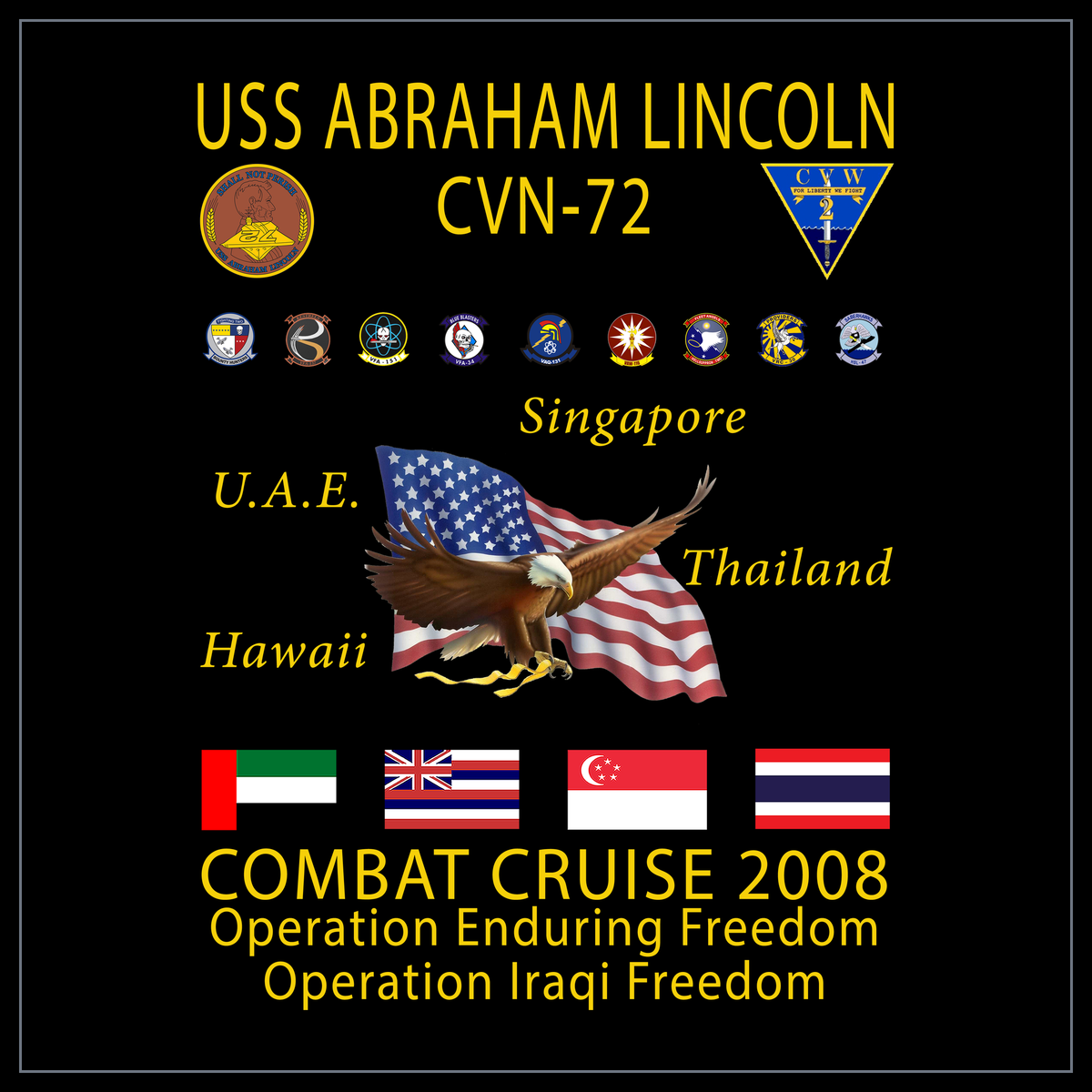 USS Abraham Lincoln CVN-72 2008 cruise design
