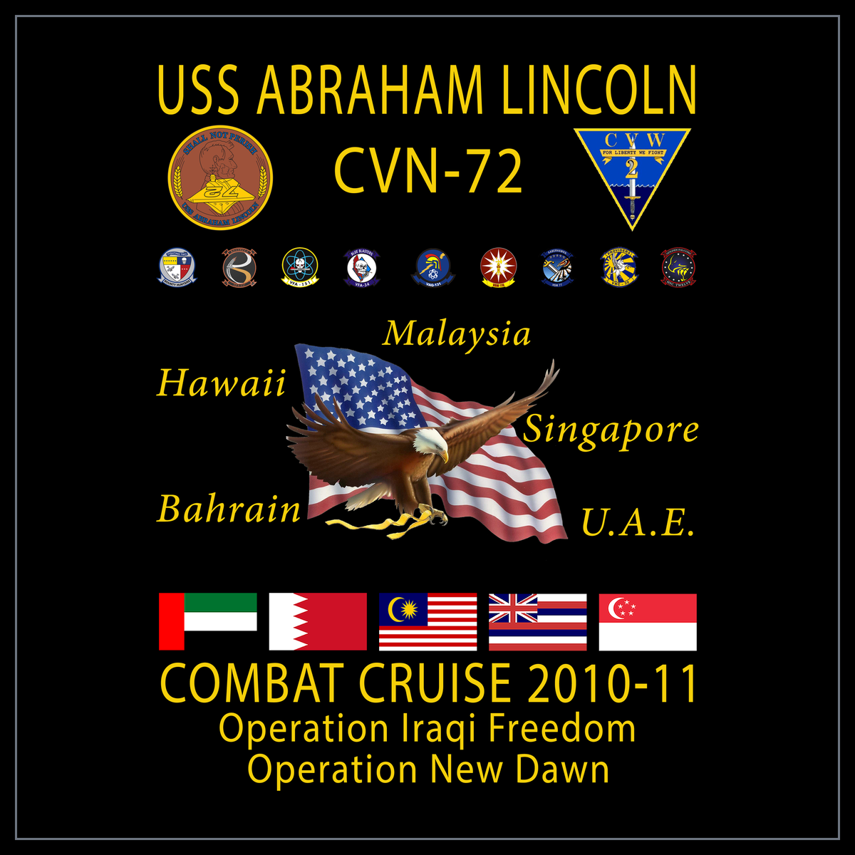 USS Abraham Lincoln CVN-72 2010-11 cruise design