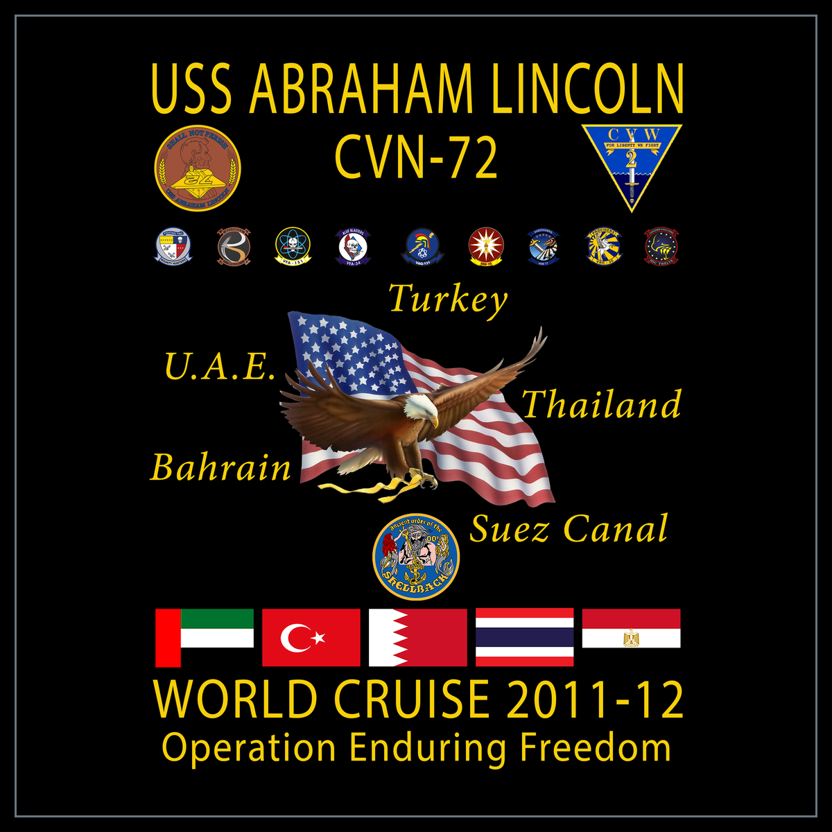 USS Abraham Lincoln CVN-72 2011-12 cruise design