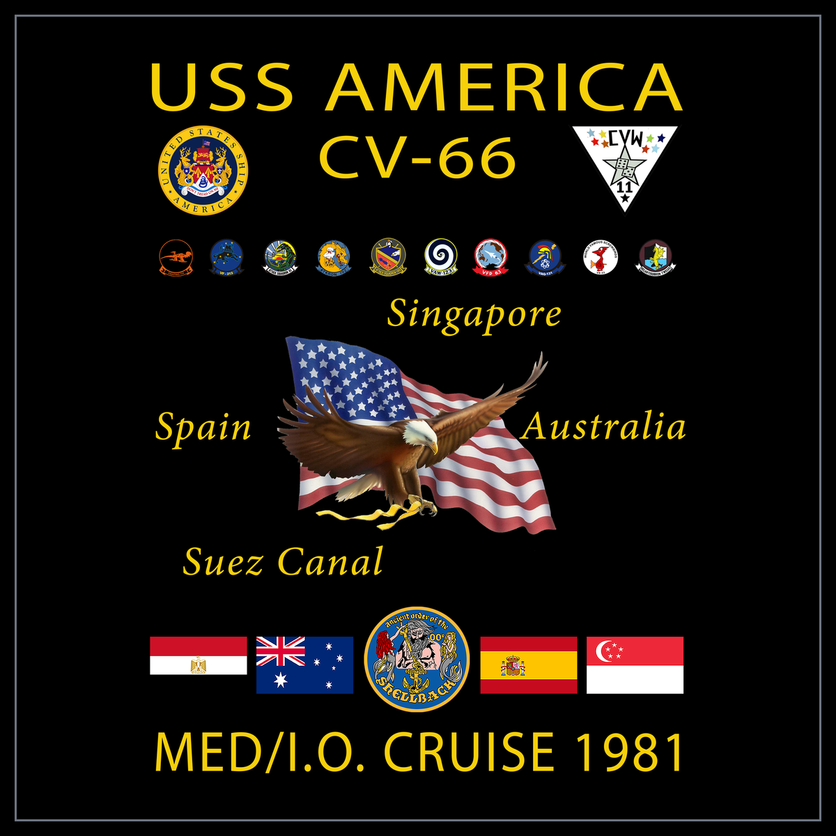 USS America CV-66 1981 cruise design