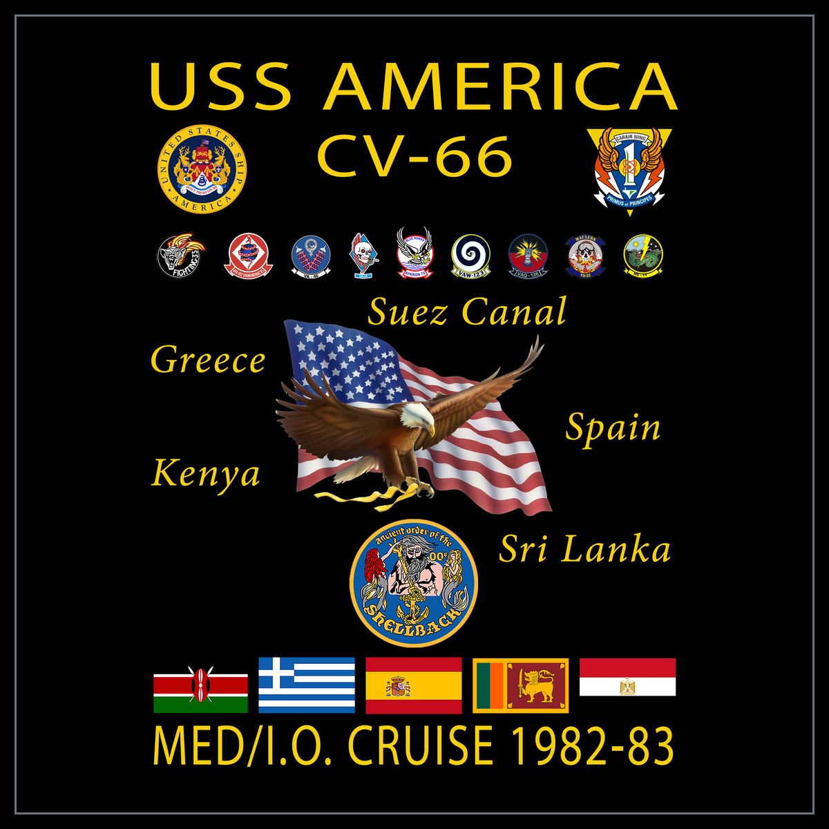 USS America CV-66 1982-83 cruise design