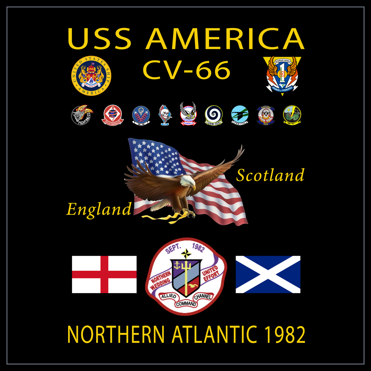 USS America CV-66 1982 cruise design