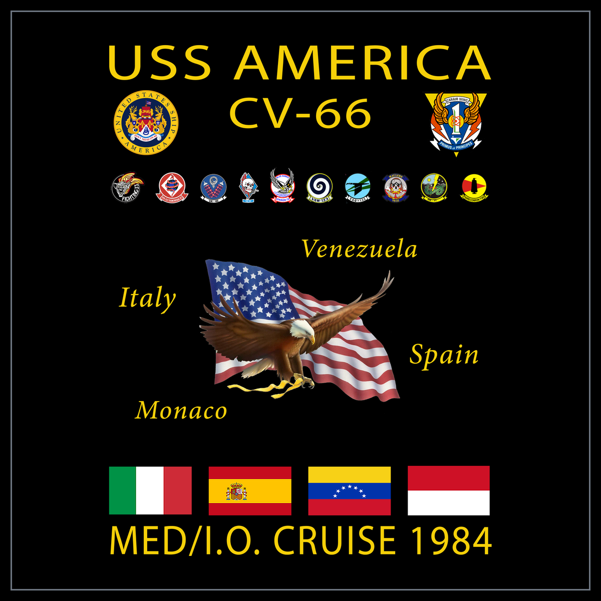 USS America CV-66 1984 cruise design