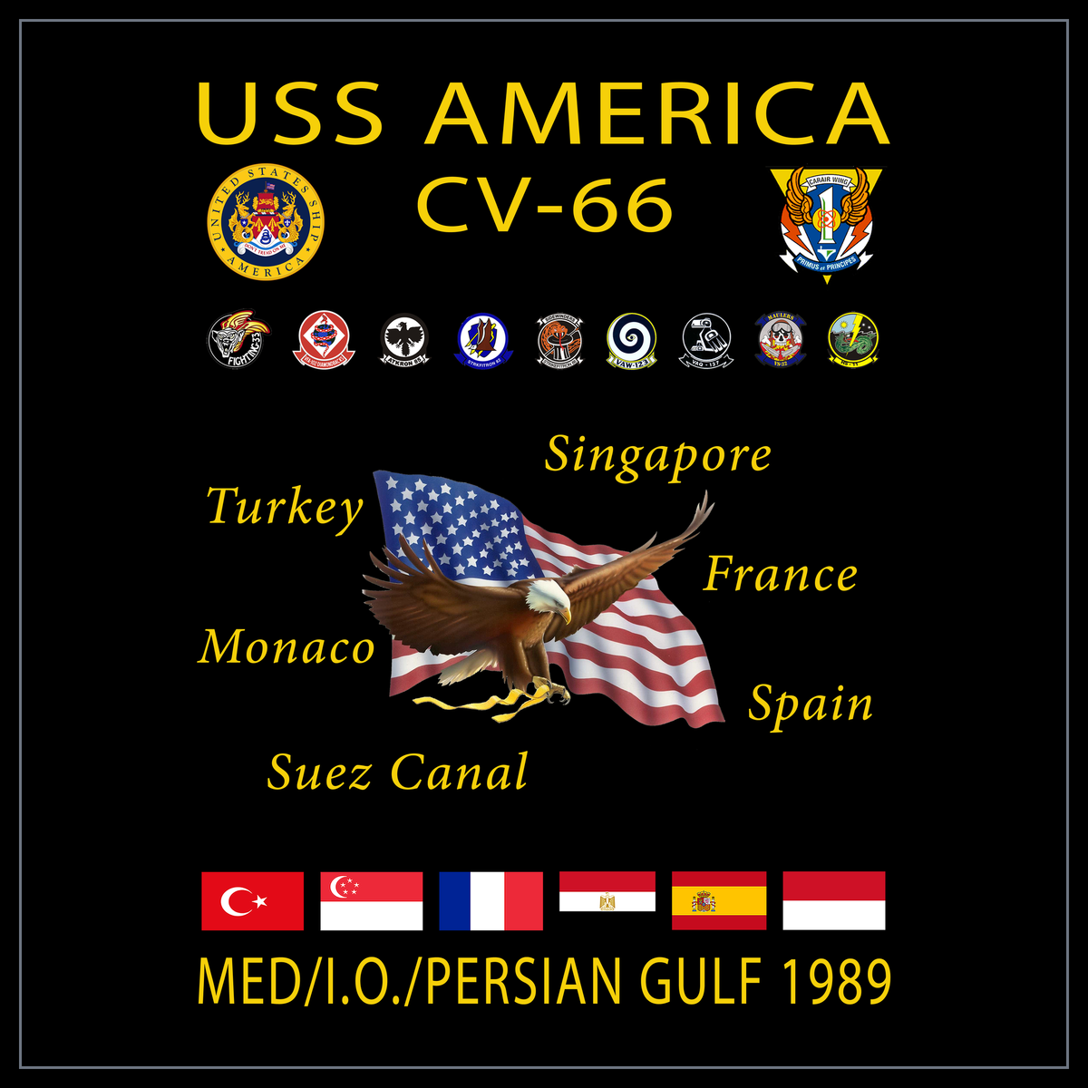USS America CV-66 1989 cruise design