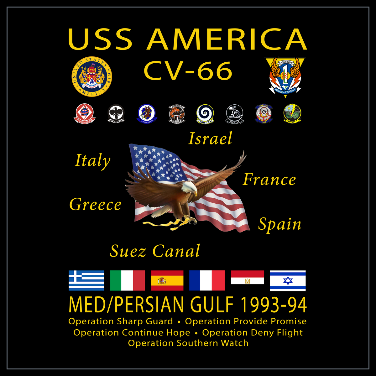 USS America CV-66 1993-94 cruise design