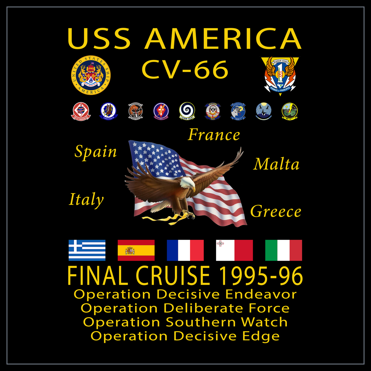 USS America CV-66 1995-96 cruise design