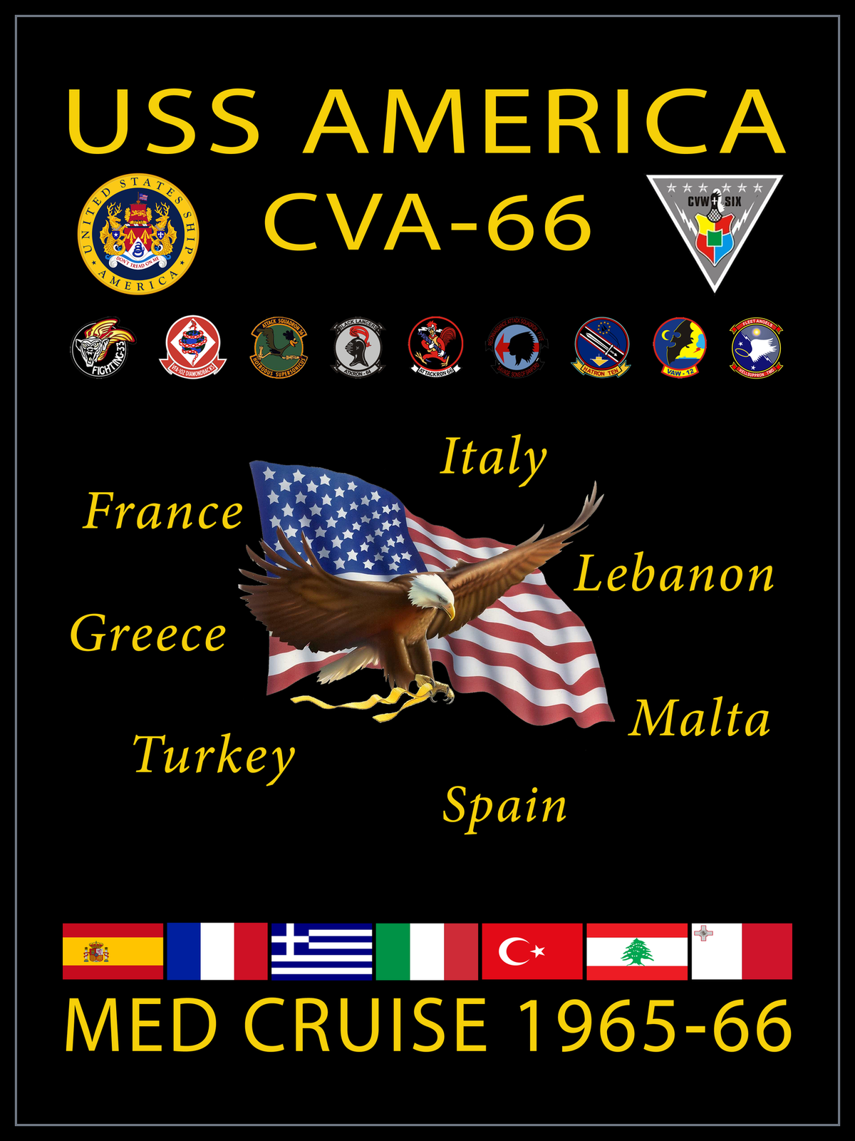 USS America CVA-66 1965-66 cruise design